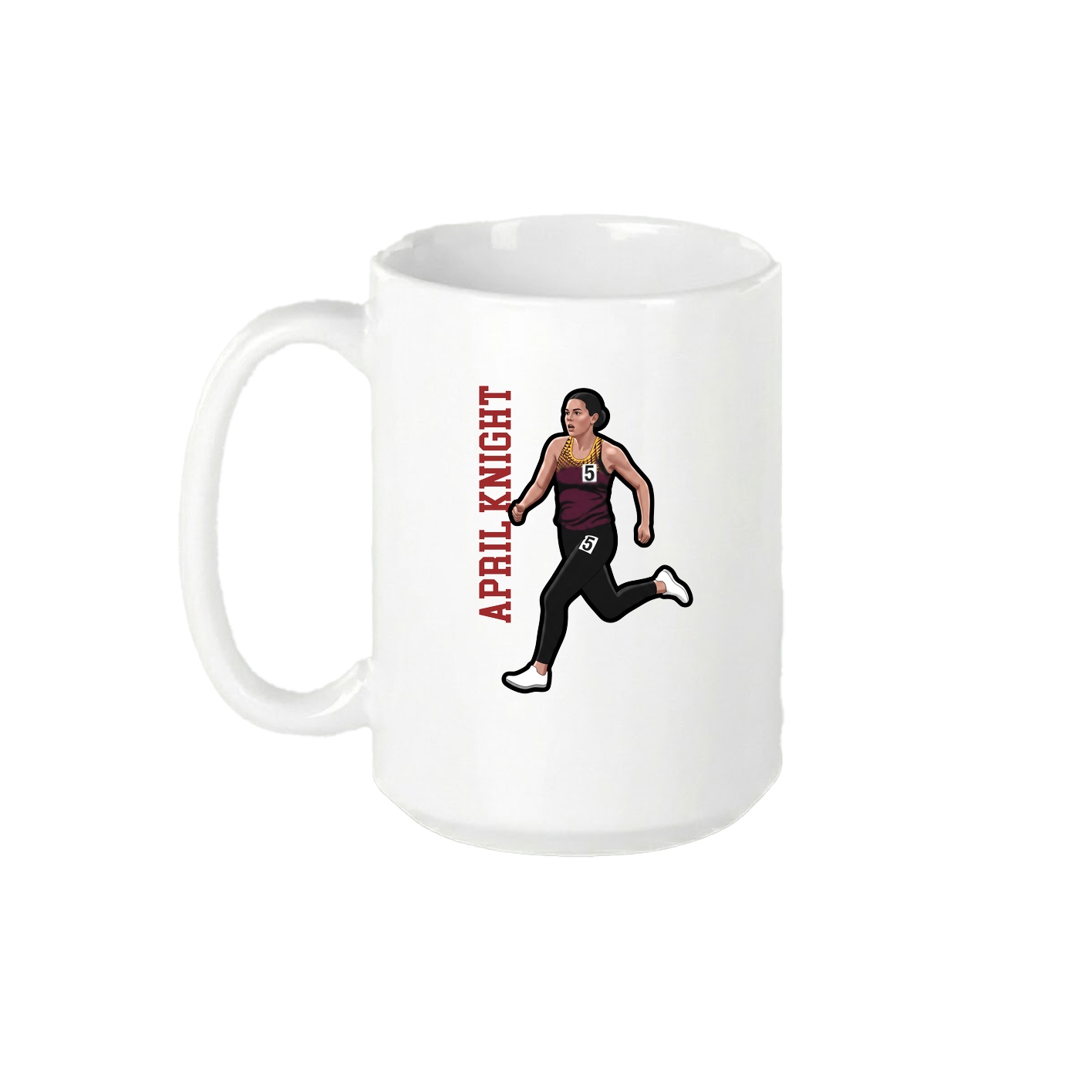 15oz Coffee Mug — Name Vertical in White