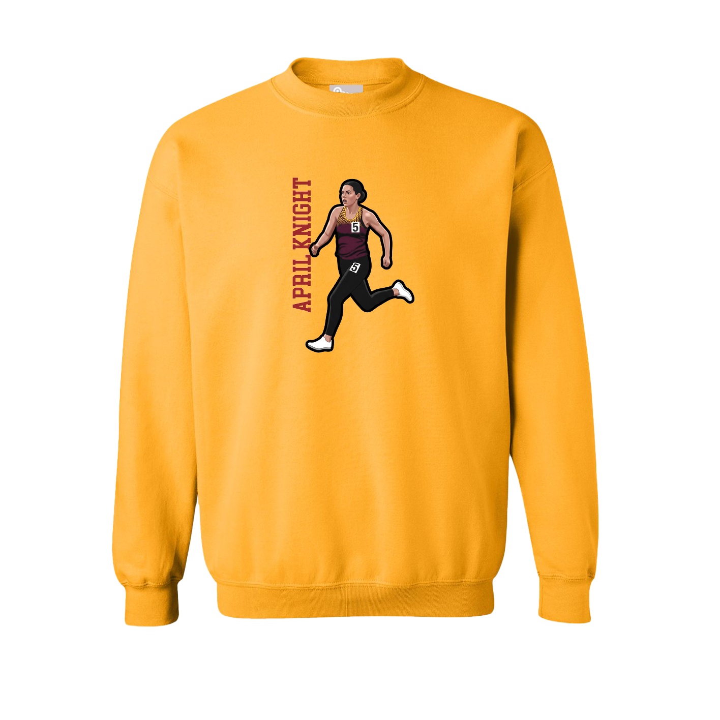 Fleece Crew — Name Vertical in Gold