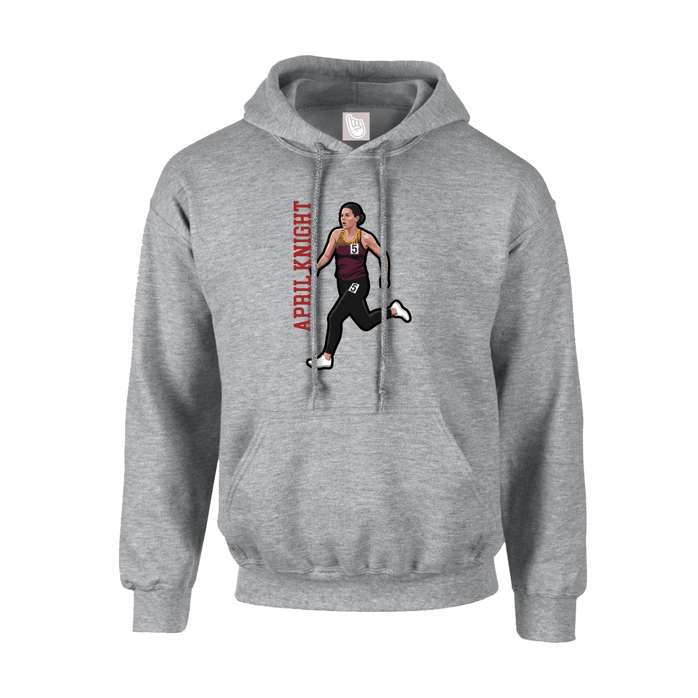 Youth Hoodie — Name Vertical in Grey