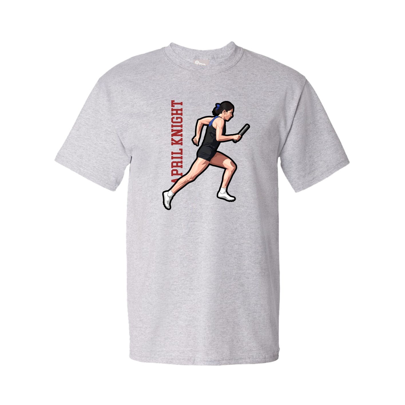 Youth Tee — Name Vertical in Grey