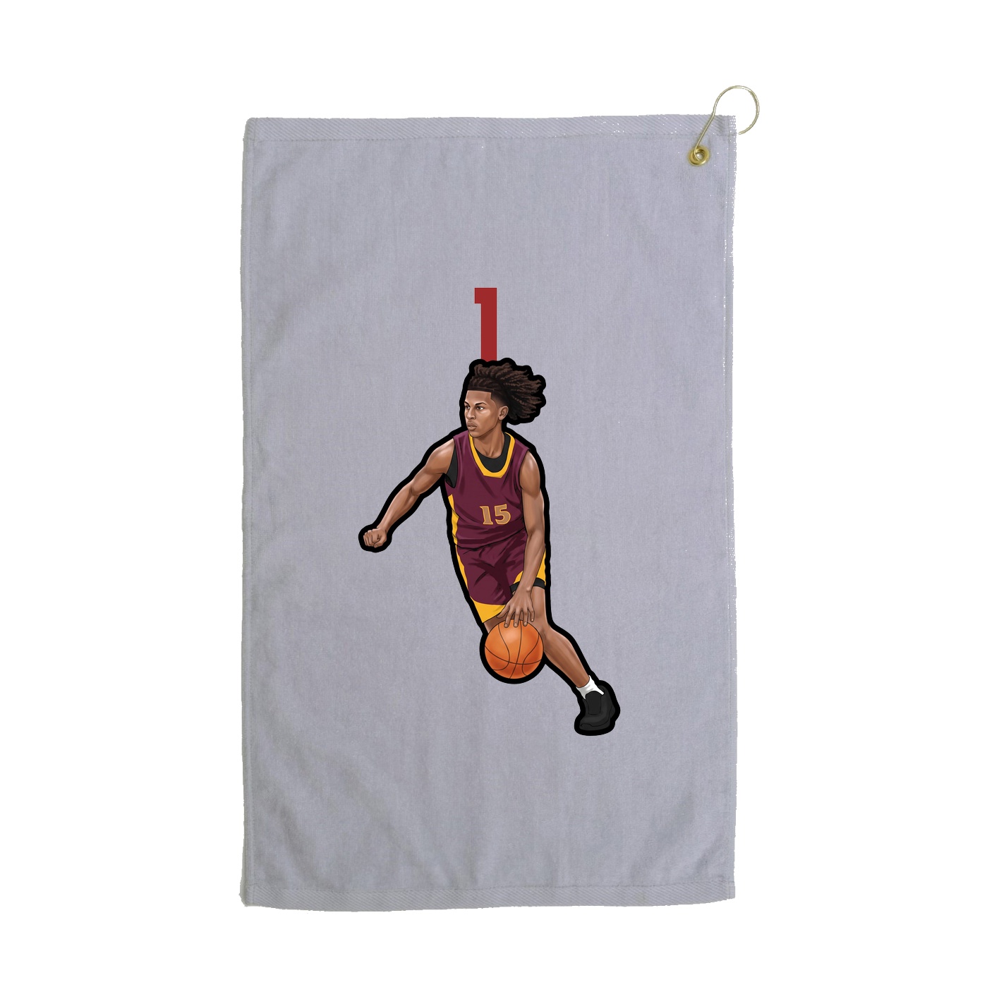 Golf Towel — Number Top in Grey