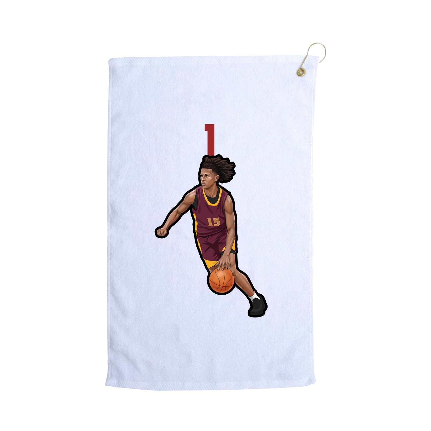 Golf Towel — Number Top in White