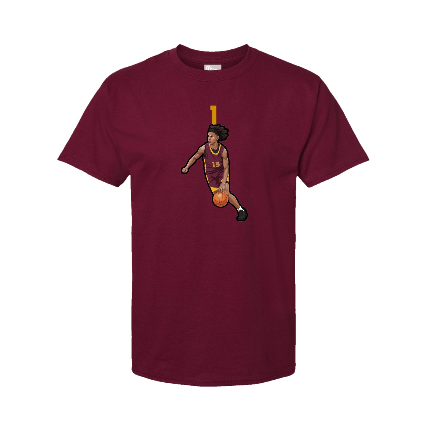 Youth Tee — Number Top in Cardinal