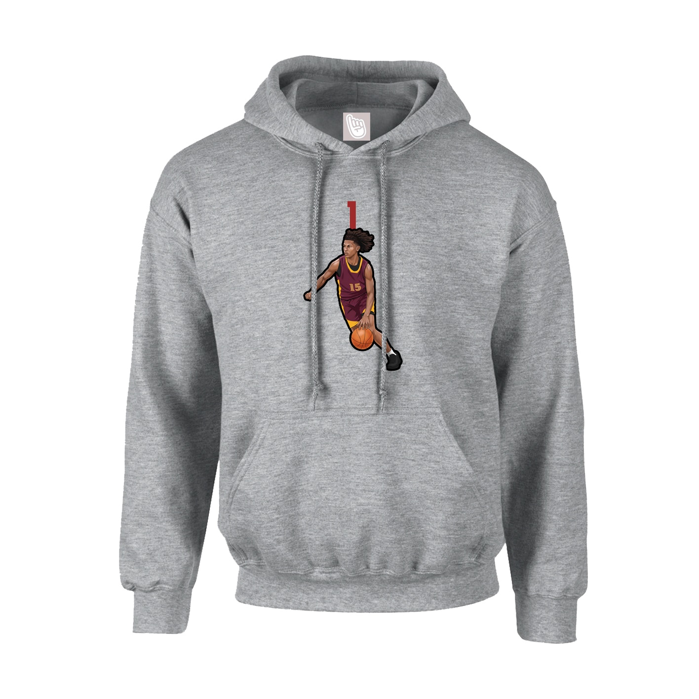 Youth Hoodie — Number Top in Grey