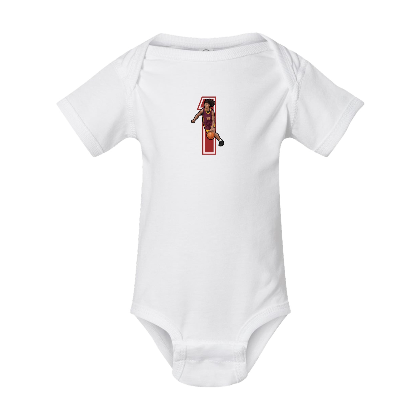 Baby Onesie — Number in White
