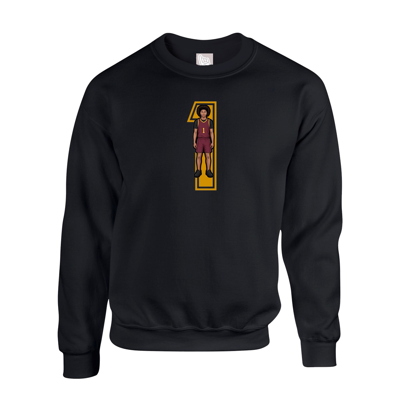 Fleece Crew — Number in Black