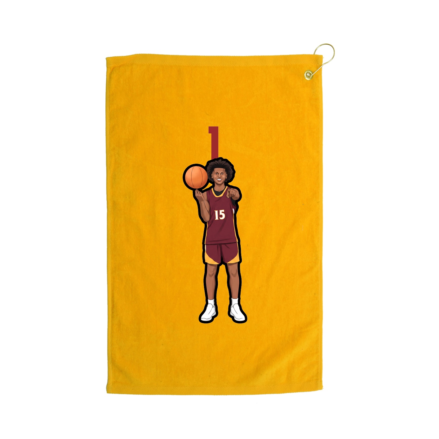 Golf Towel — Number Top in Gold