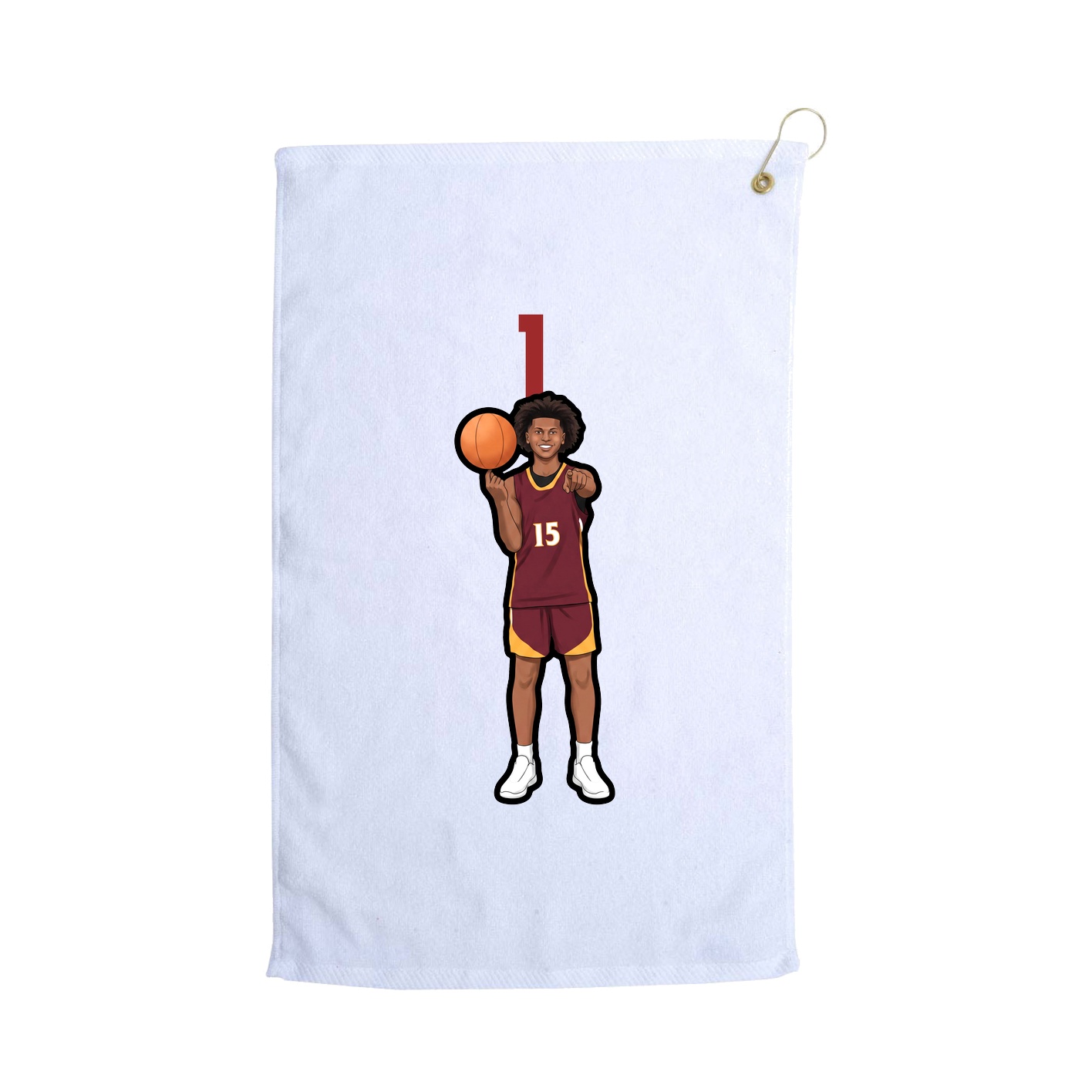 Golf Towel — Number Top in White