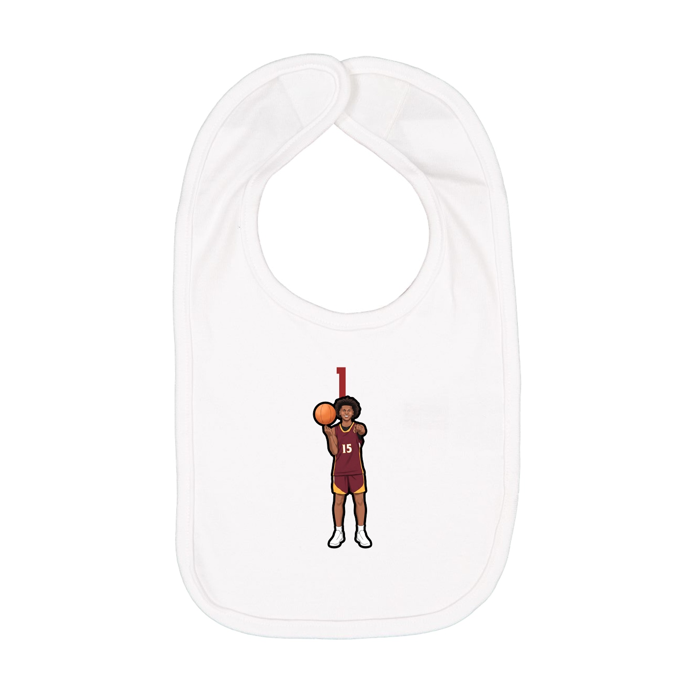 Infant Bib — Number Top in White