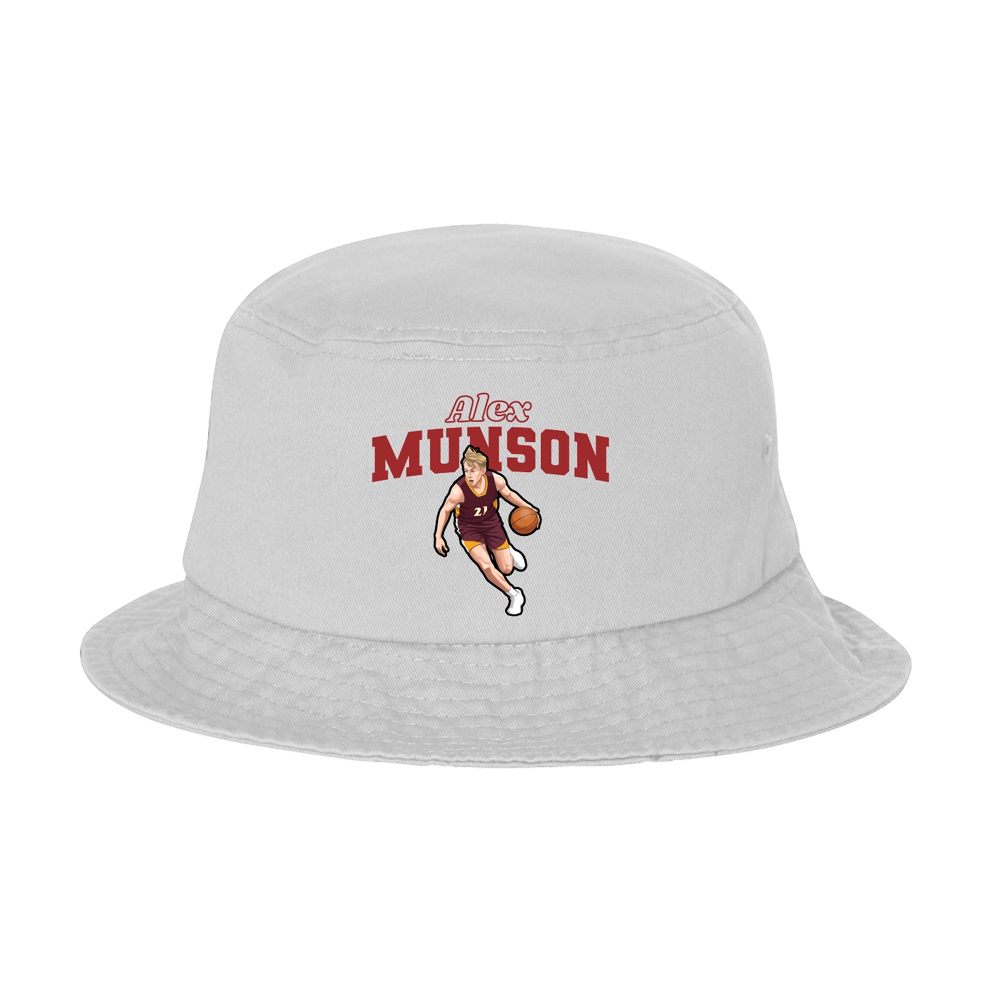 Bucket Cap — Name Arch in White