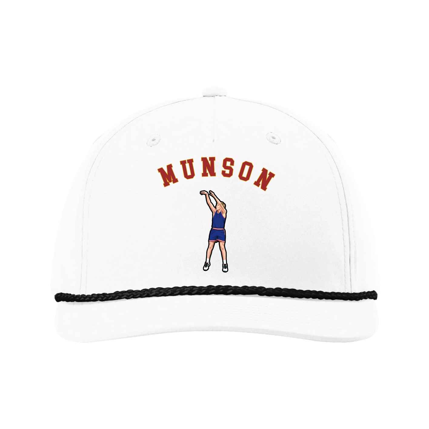 Five-Panel Classic Rope Cap — Shirsey Arch in White