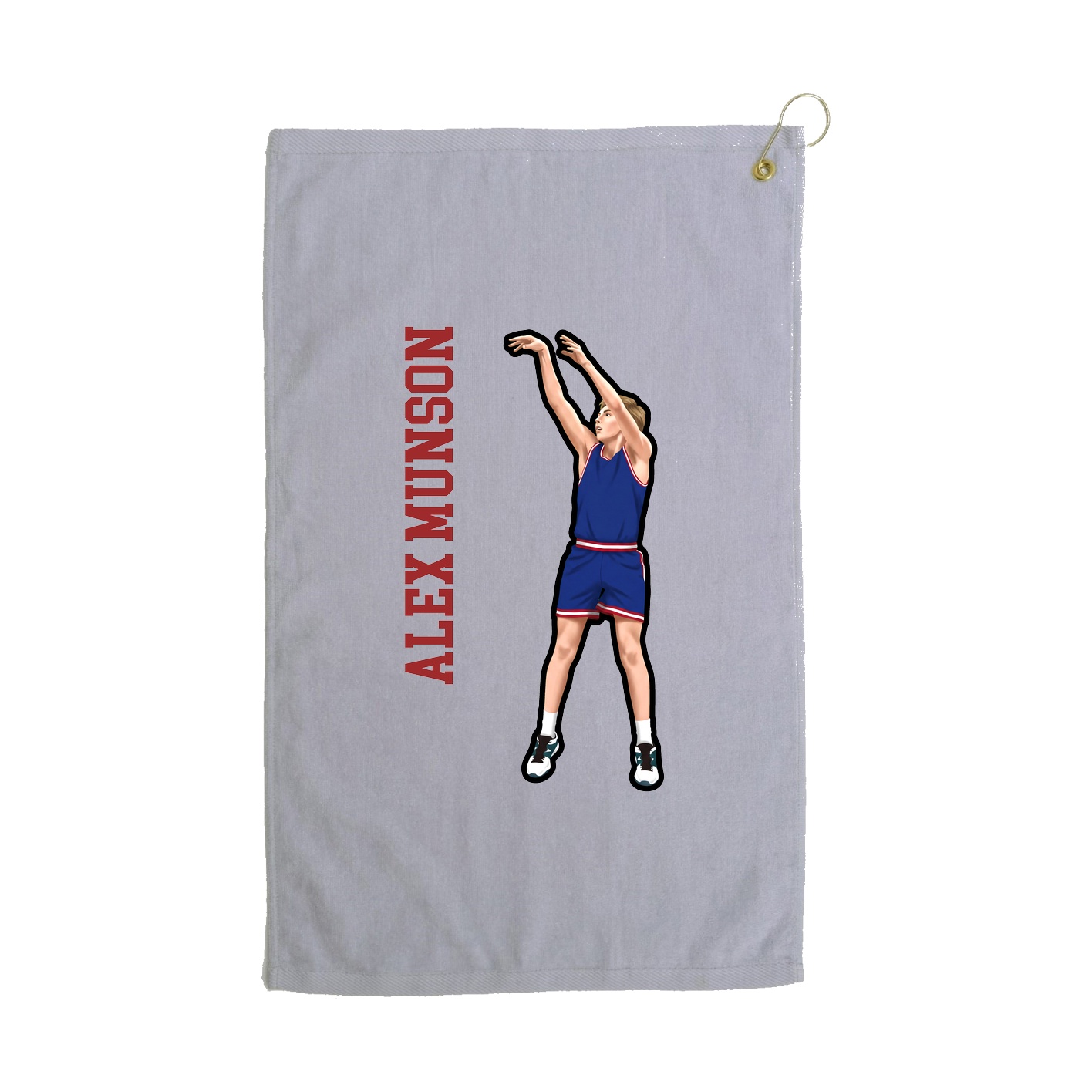 Golf Towel — Name Vertical in Grey
