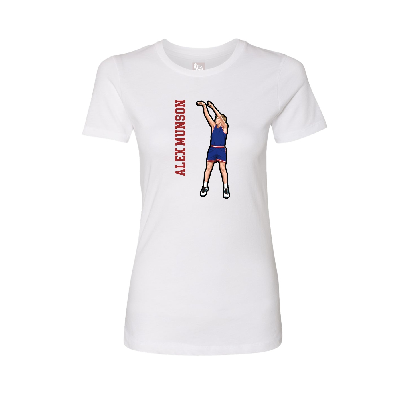 Womens Tee — Name Vertical in White