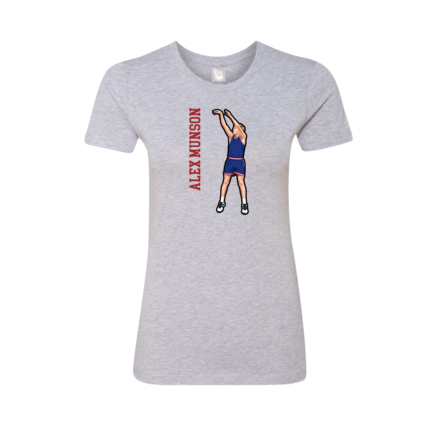 Womens Tee — Name Vertical in Grey