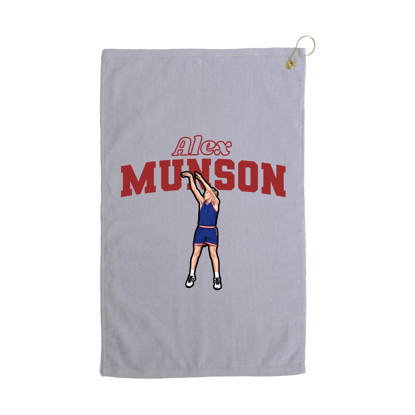 Golf Towel — Name Arch in Grey