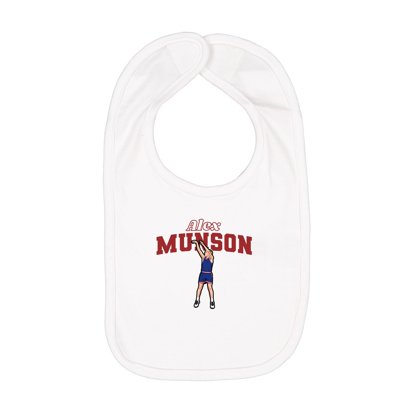 Infant Bib — Name Arch in White
