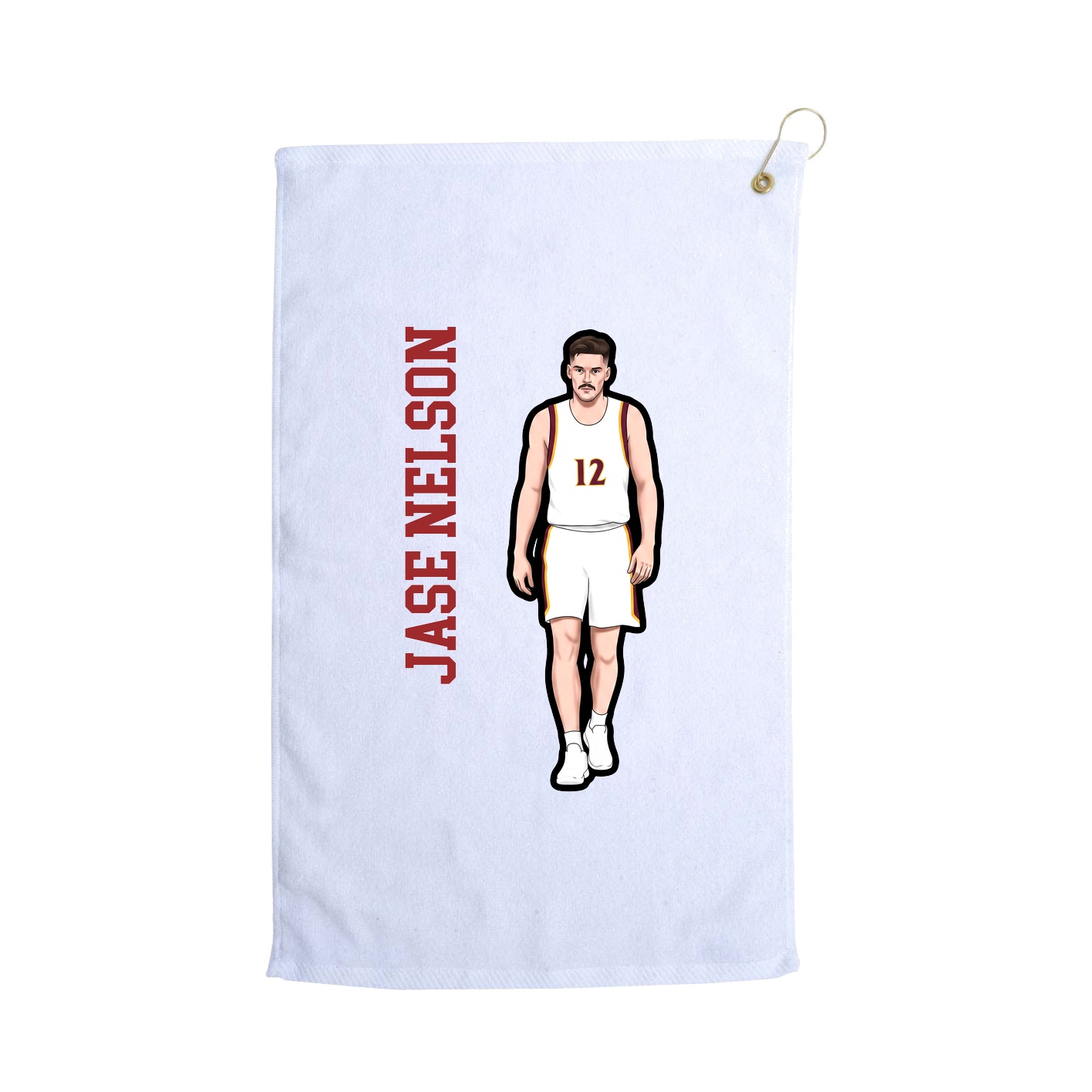 Golf Towel — Name Vertical in White