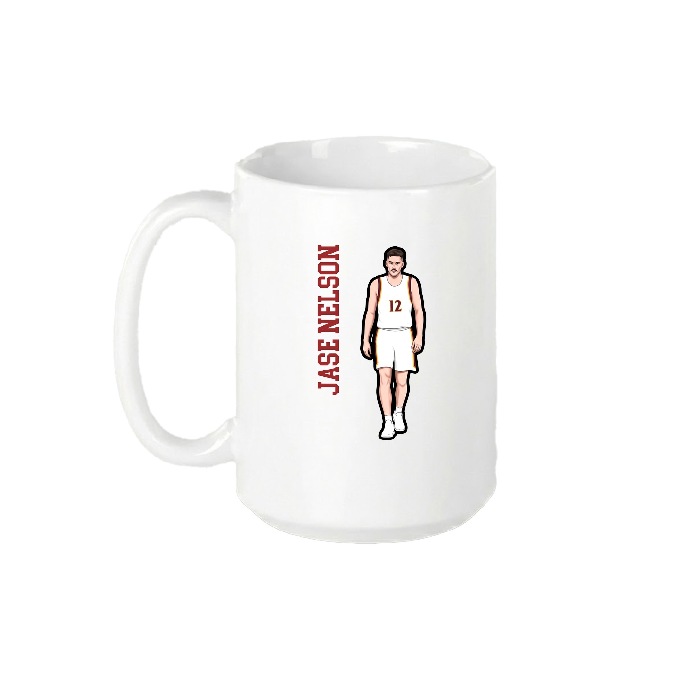 15oz Coffee Mug — Name Vertical in White