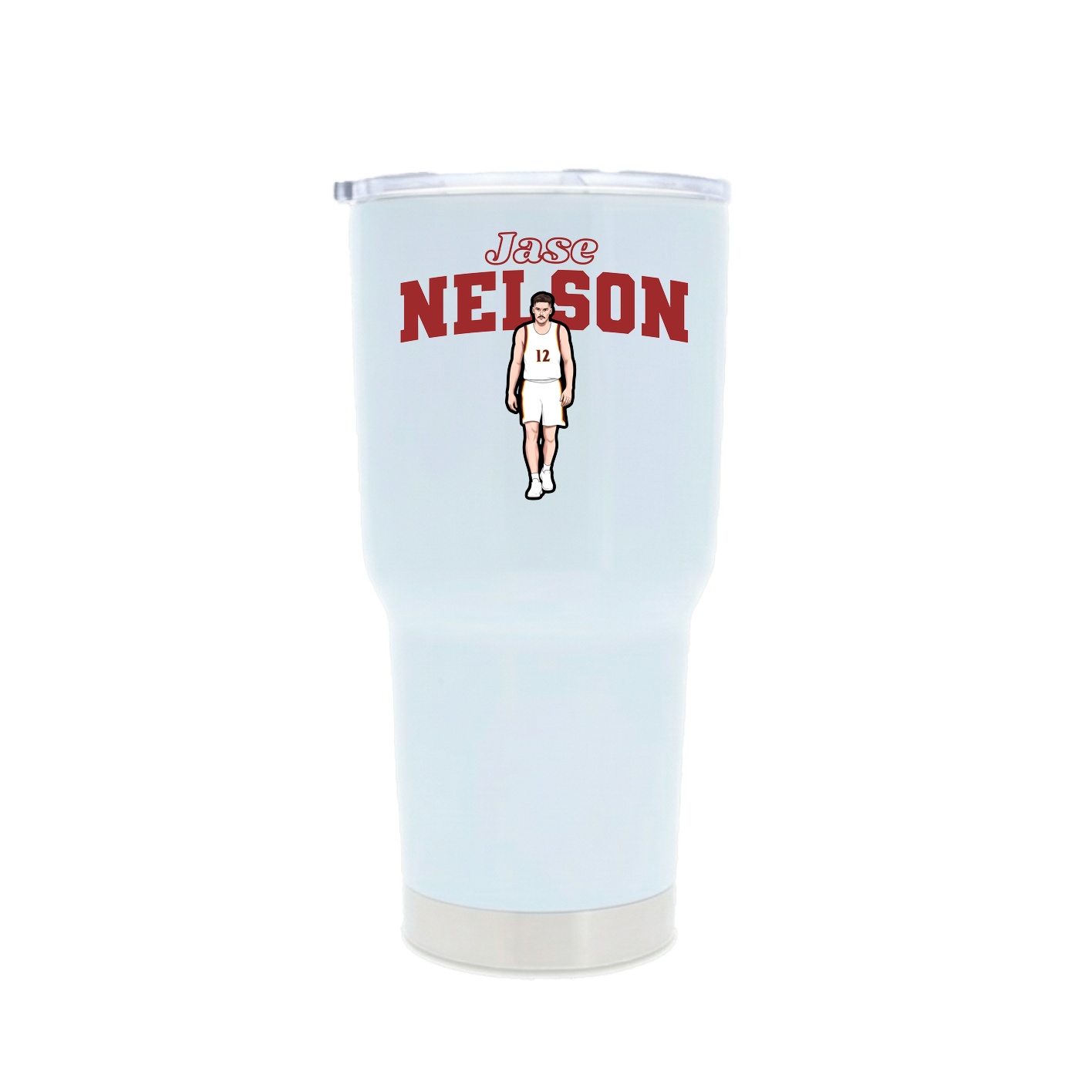 30oz Stainless Steel Tumbler — Name Arch in White