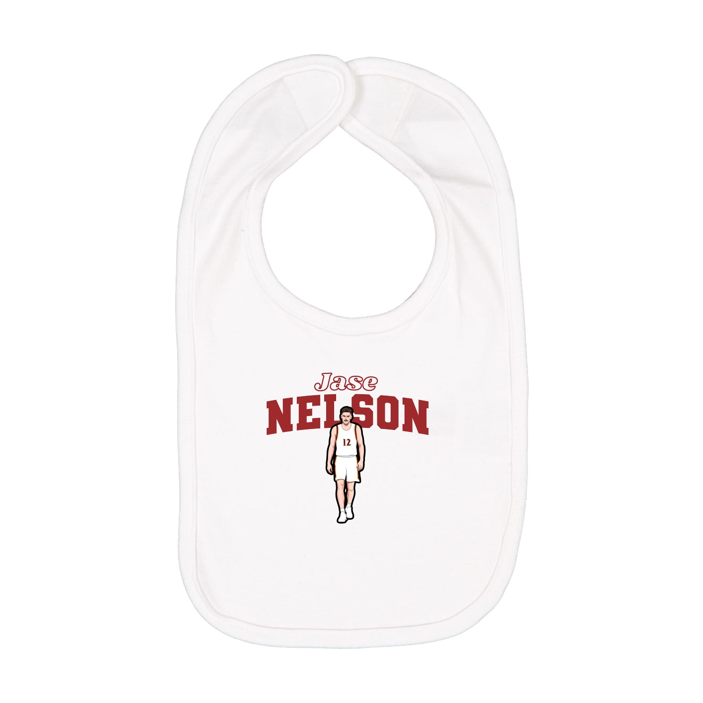 Infant Bib — Name Arch in White