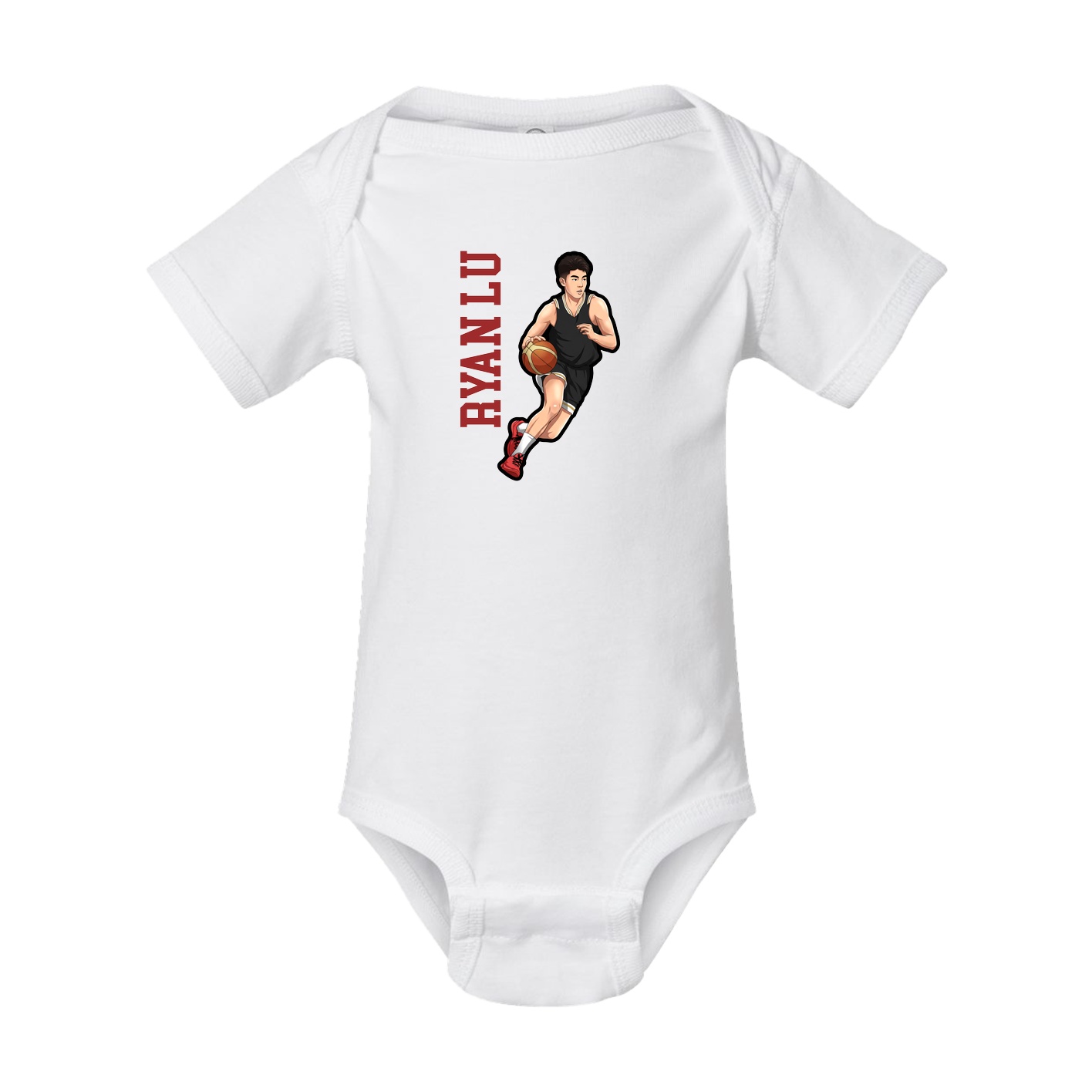 Baby Onesie — Name Vertical in White