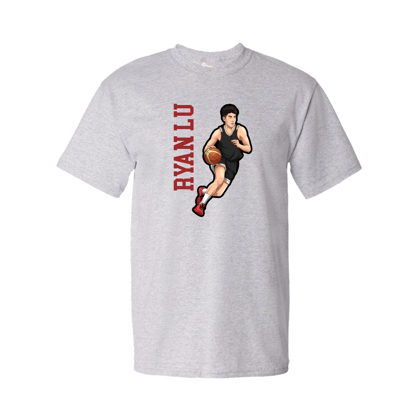 Tee — Name Vertical in Grey