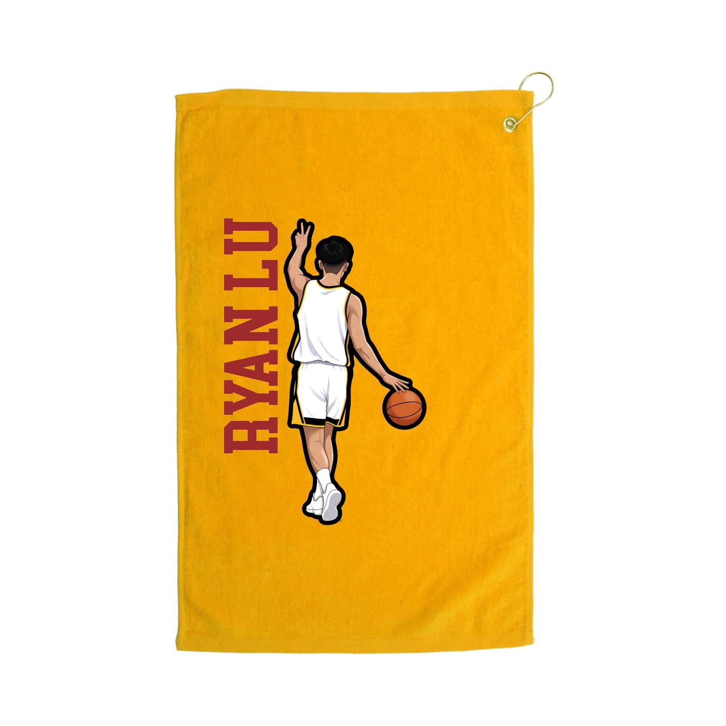 Golf Towel — Name Vertical in Gold