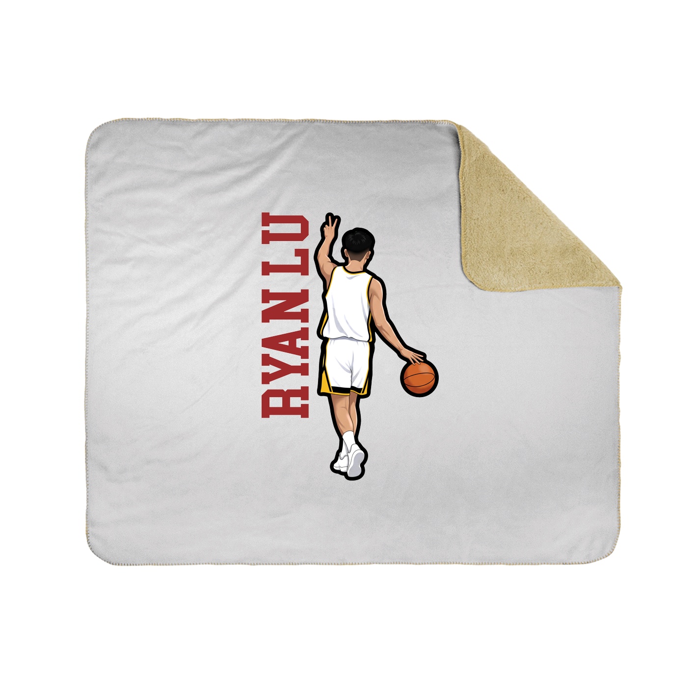 Throw Blanket — Name Vertical in White