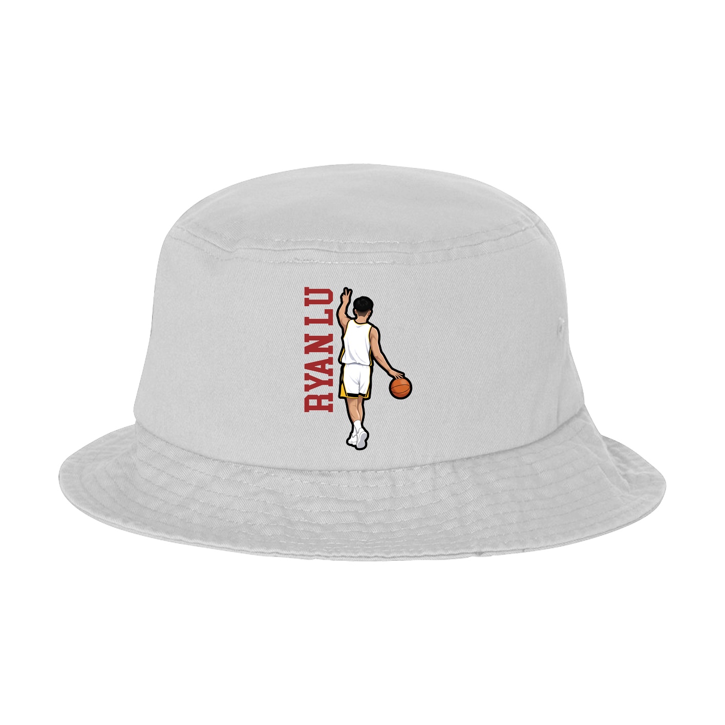 Bucket Cap — Name Vertical in White