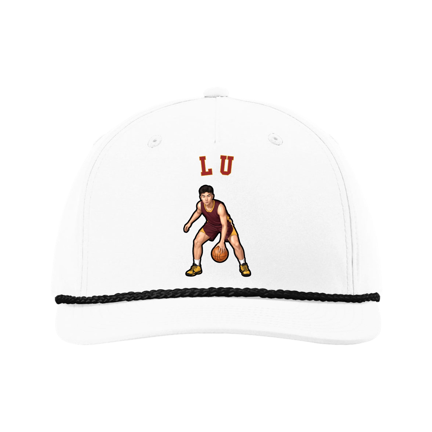 Five-Panel Classic Rope Cap — Shirsey Arch in White