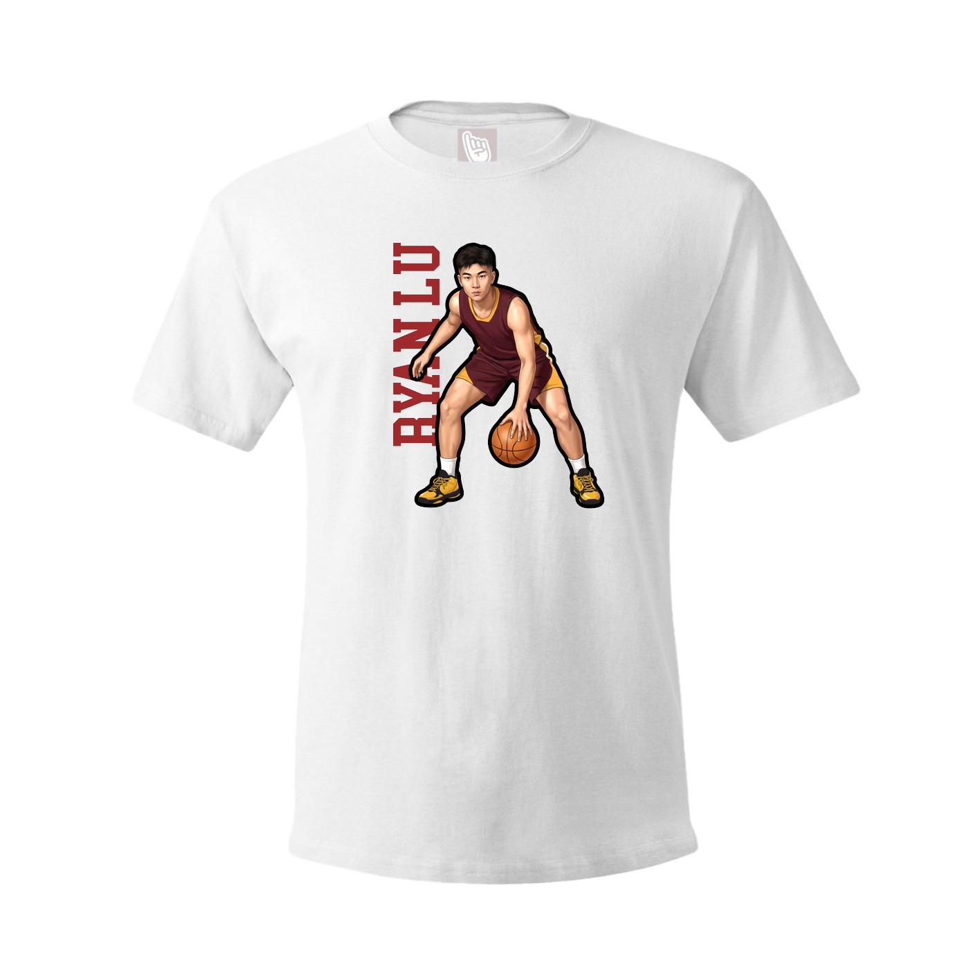 Tee — Name Vertical in White
