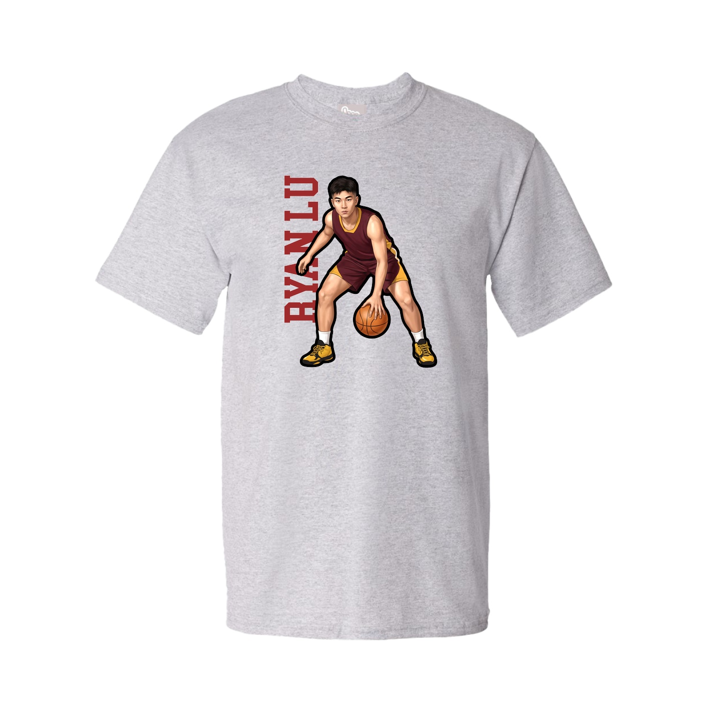 Youth Tee — Name Vertical in Grey