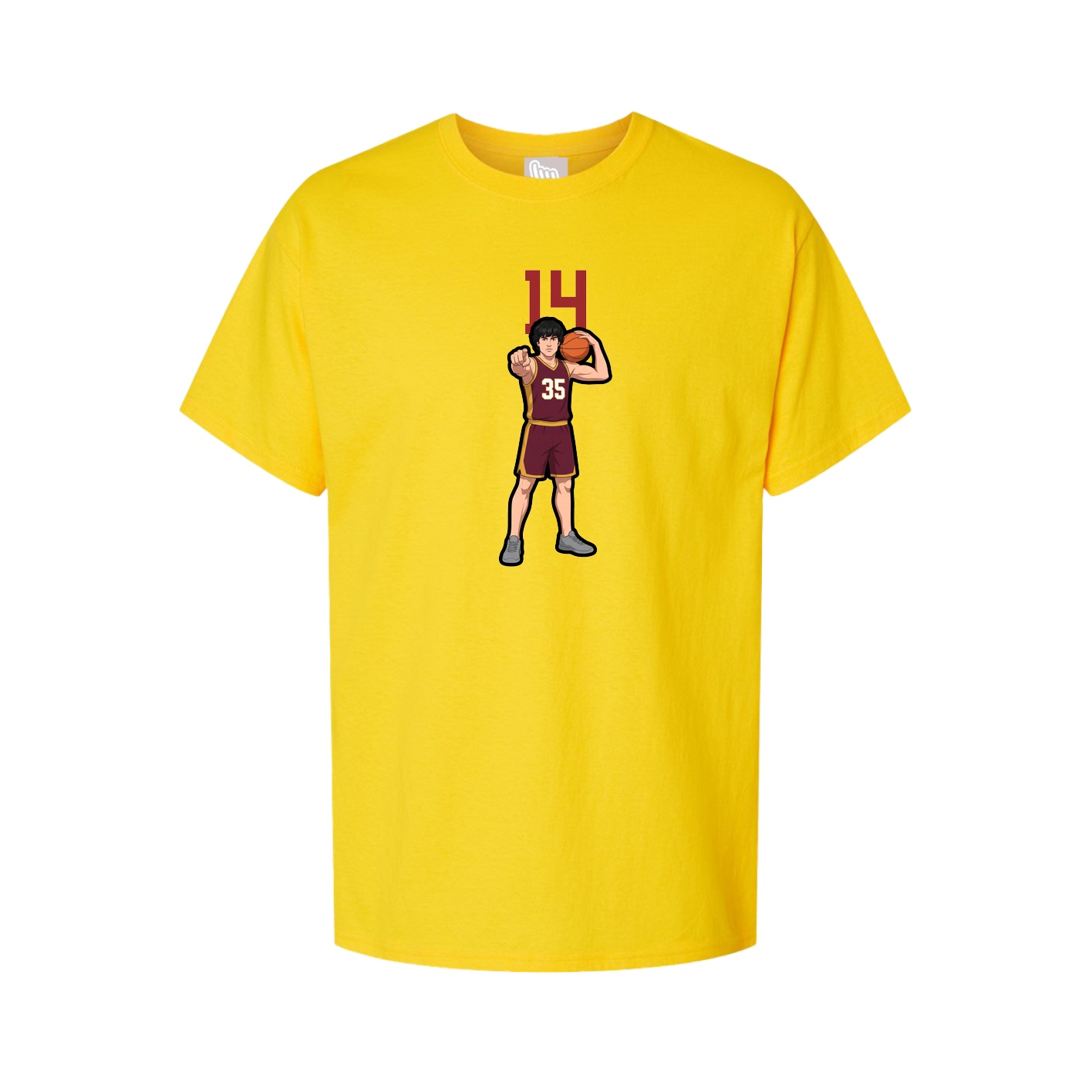 Youth Tee — Number Top in Gold