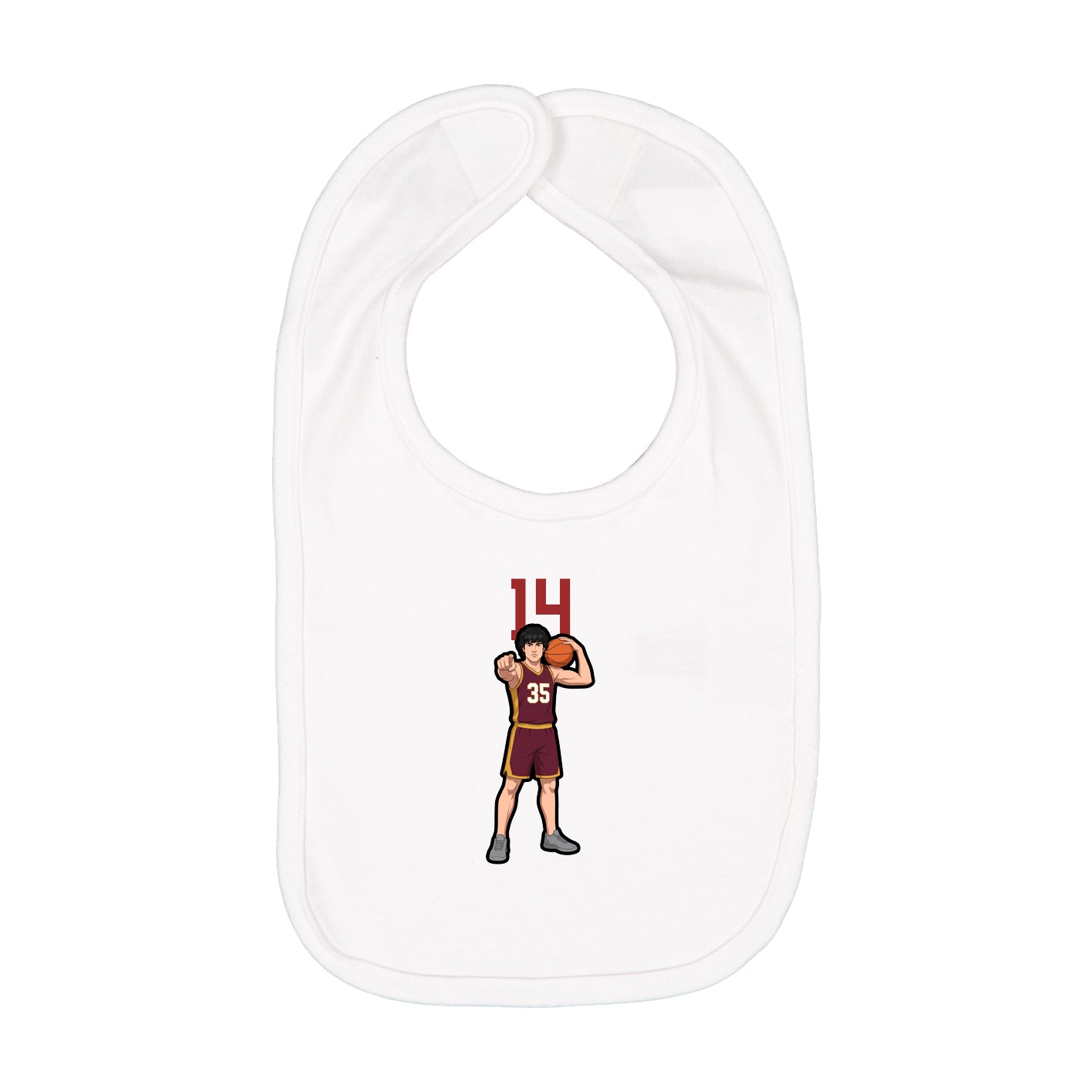 Infant Bib — Number Top in White