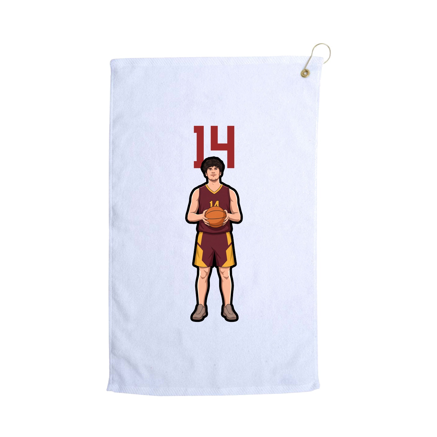 Golf Towel — Number Top in White