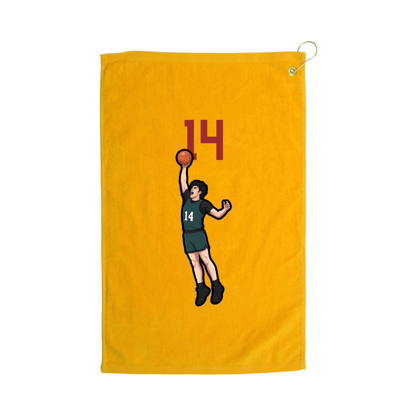 Golf Towel — Number Top in Gold