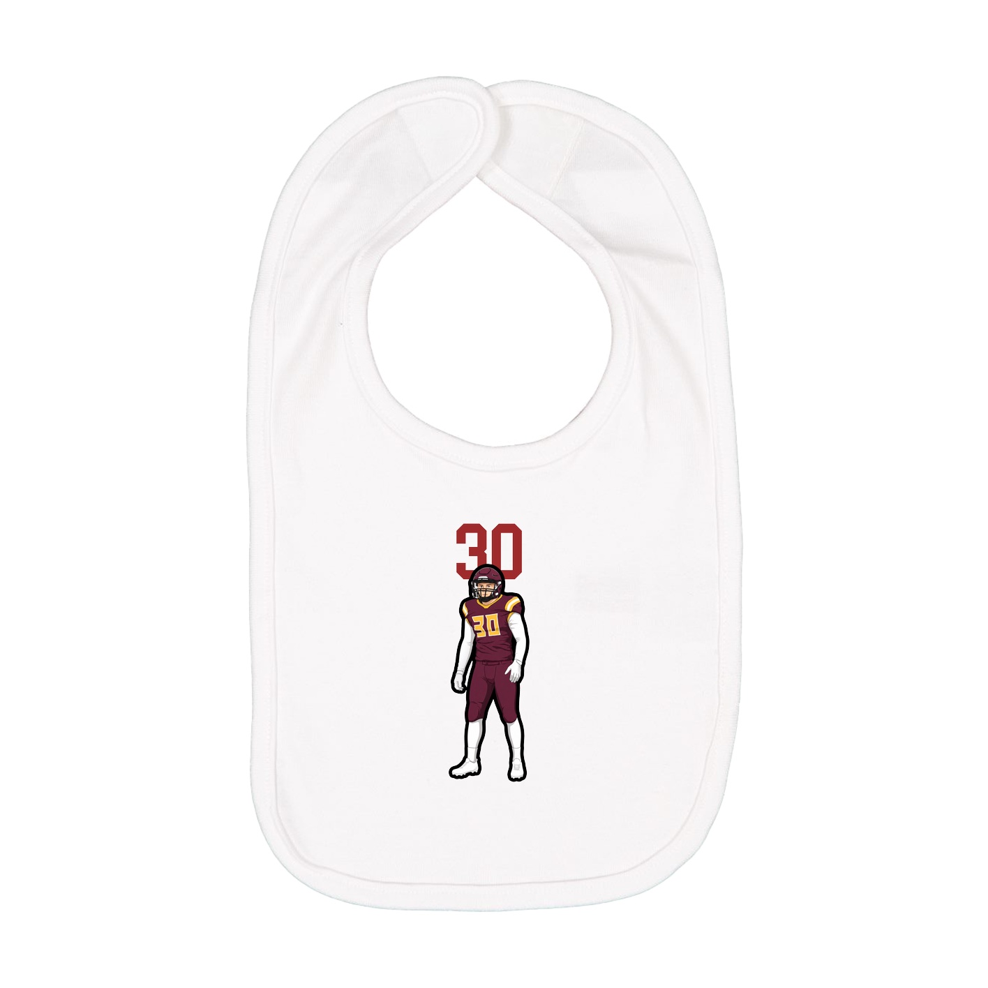 Infant Bib — Number Top in White