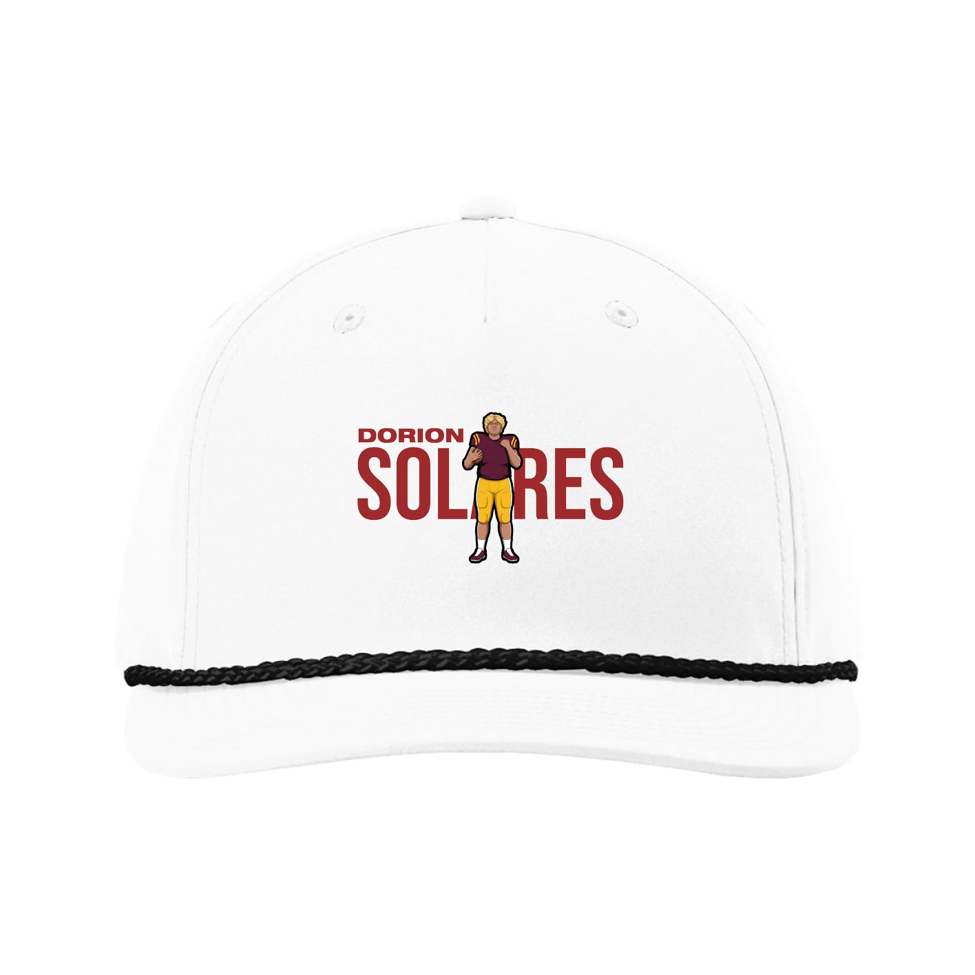 Five-Panel Classic Rope Cap — Player Name in White