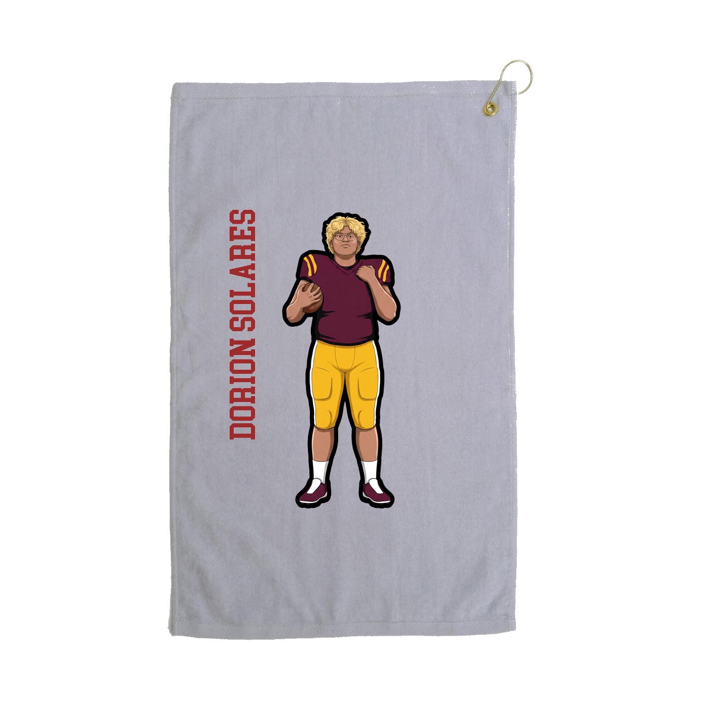 Golf Towel — Name Vertical in Grey
