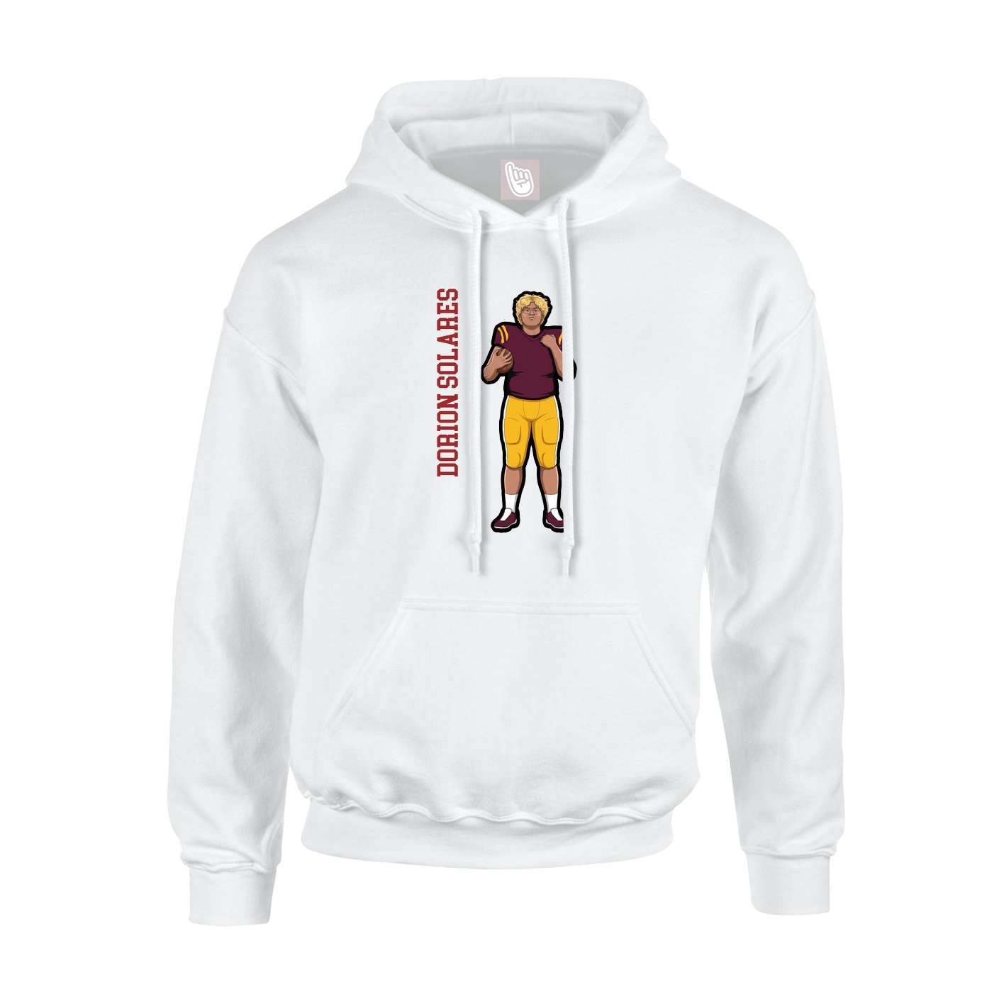 Hoodie — Name Vertical in White