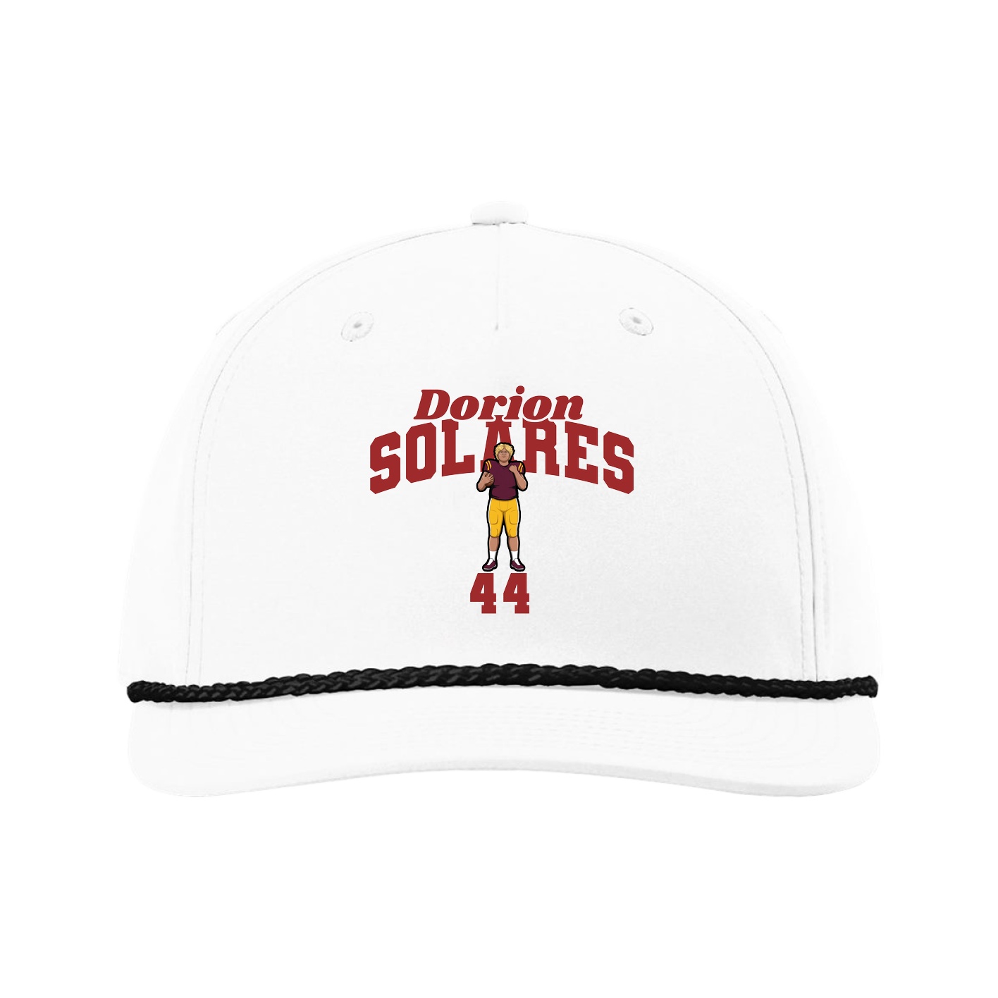 Five-Panel Classic Rope Cap — Signature Arch in White