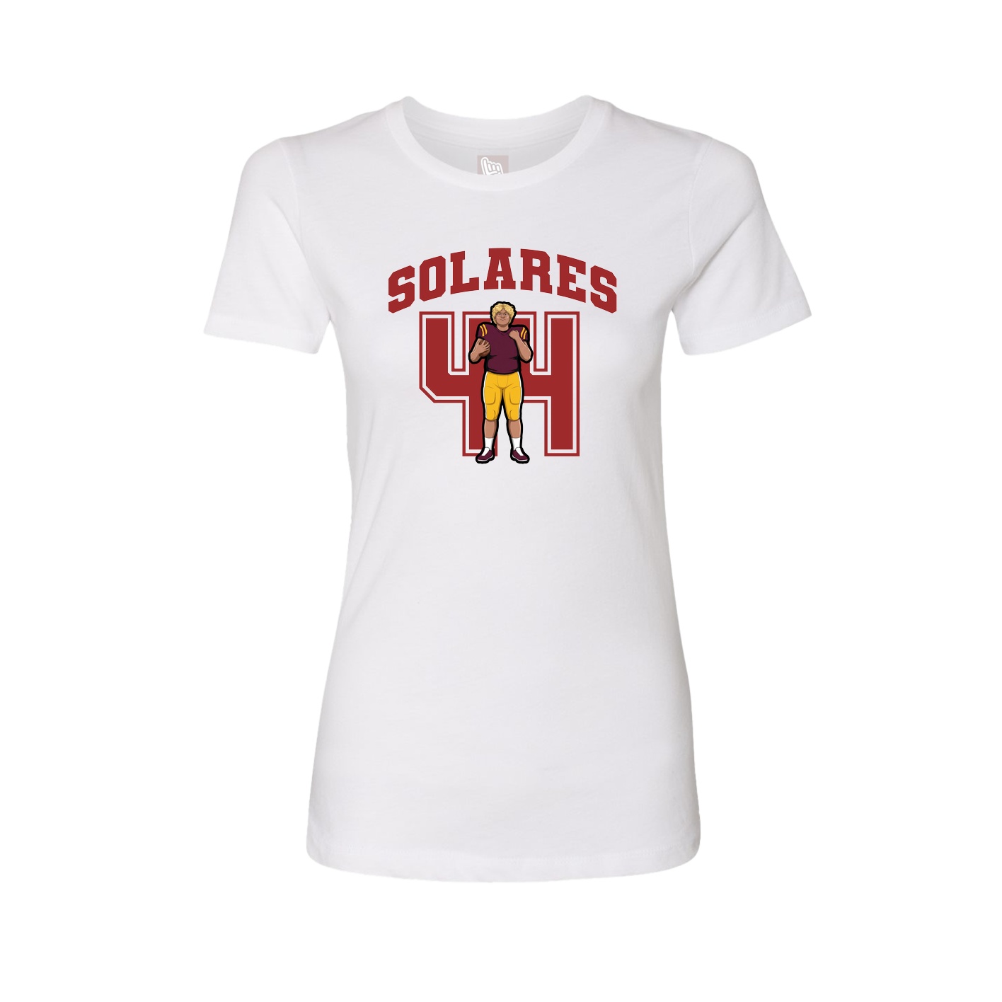 Fitted Women's Tee — Number in White
