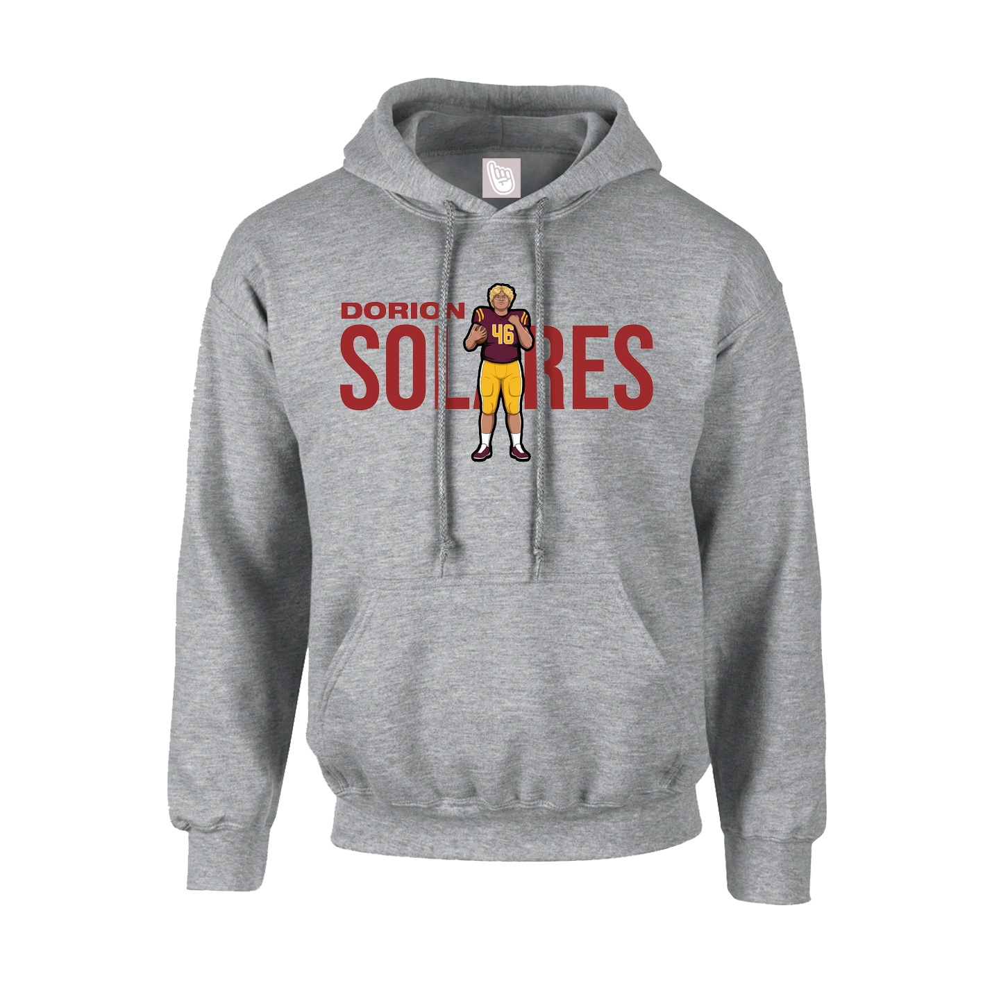 Hoodie — Player Name in Grey