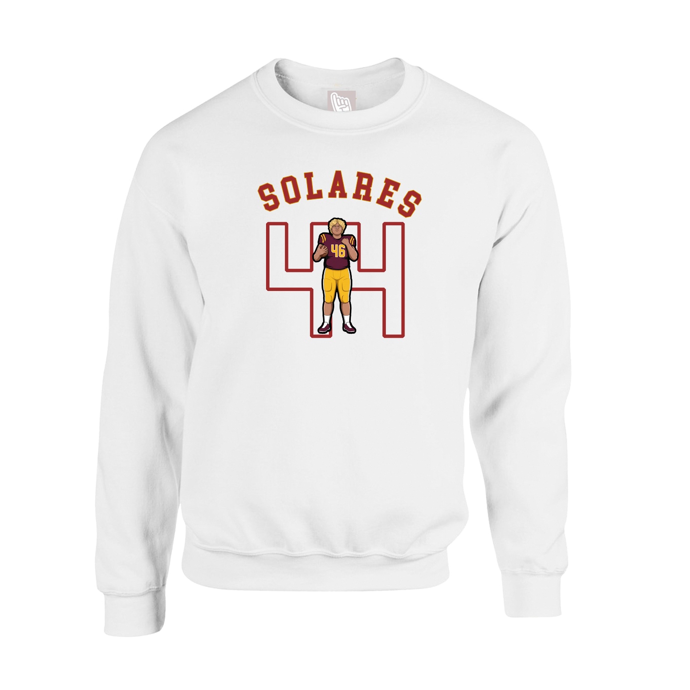Fleece Crew — Shirsey Arch in White