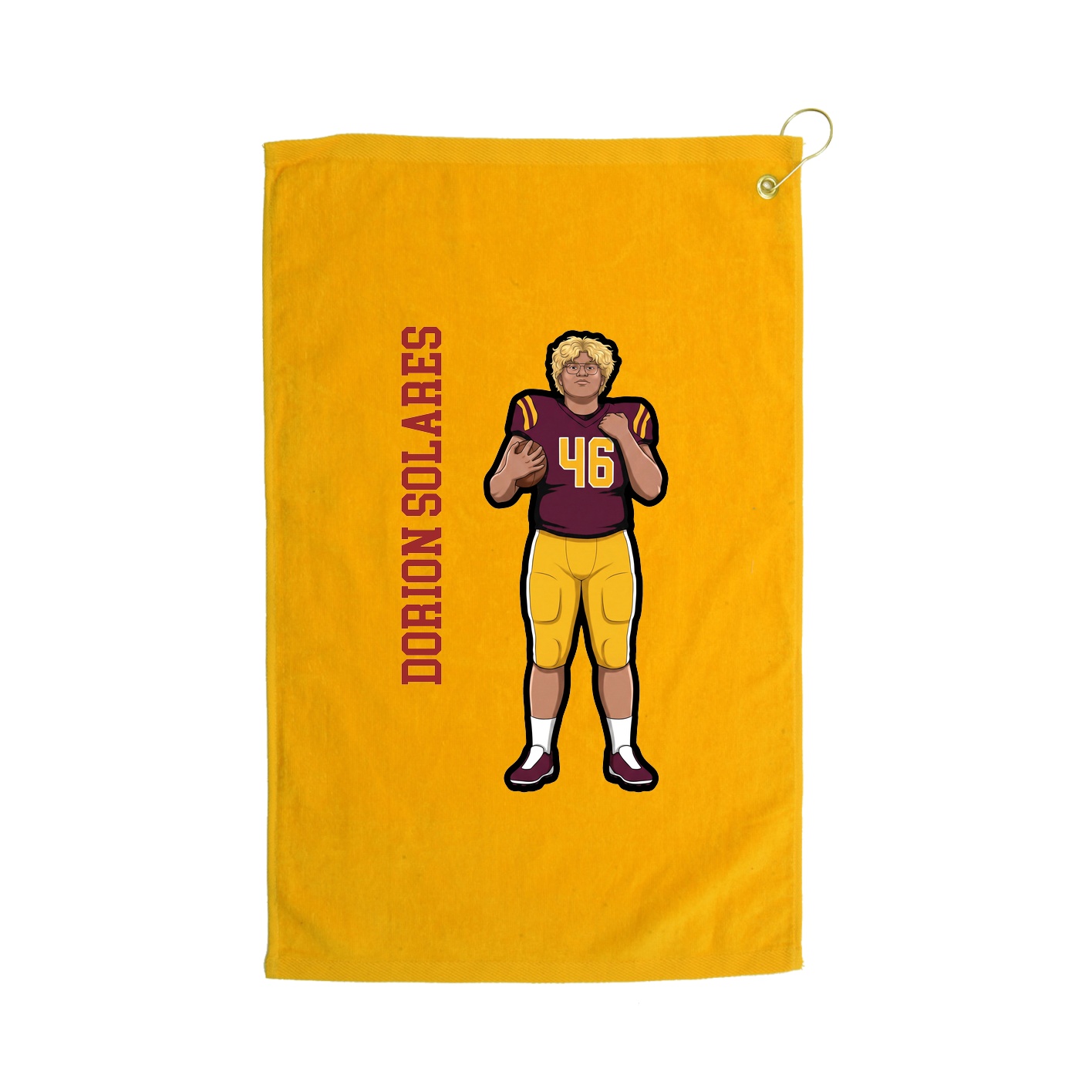 Golf Towel — Name Vertical in Gold