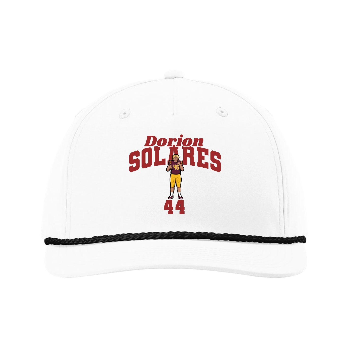 Five-Panel Classic Rope Cap — Signature Arch in White