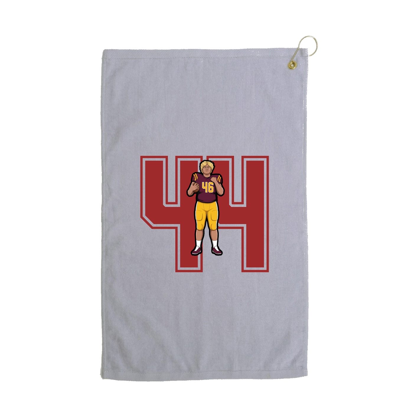 Golf Towel — Number in Grey