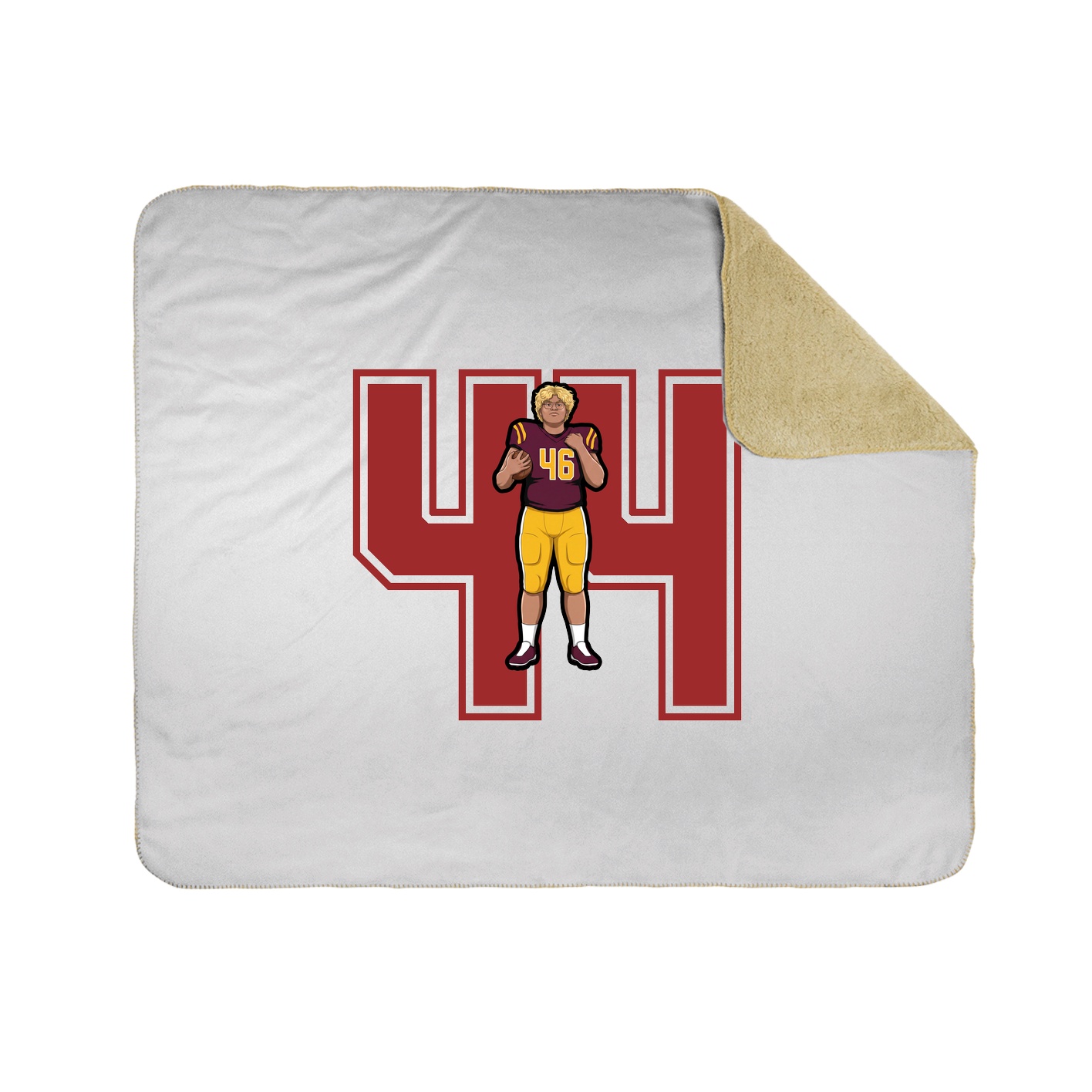 Throw Blanket — Number in White