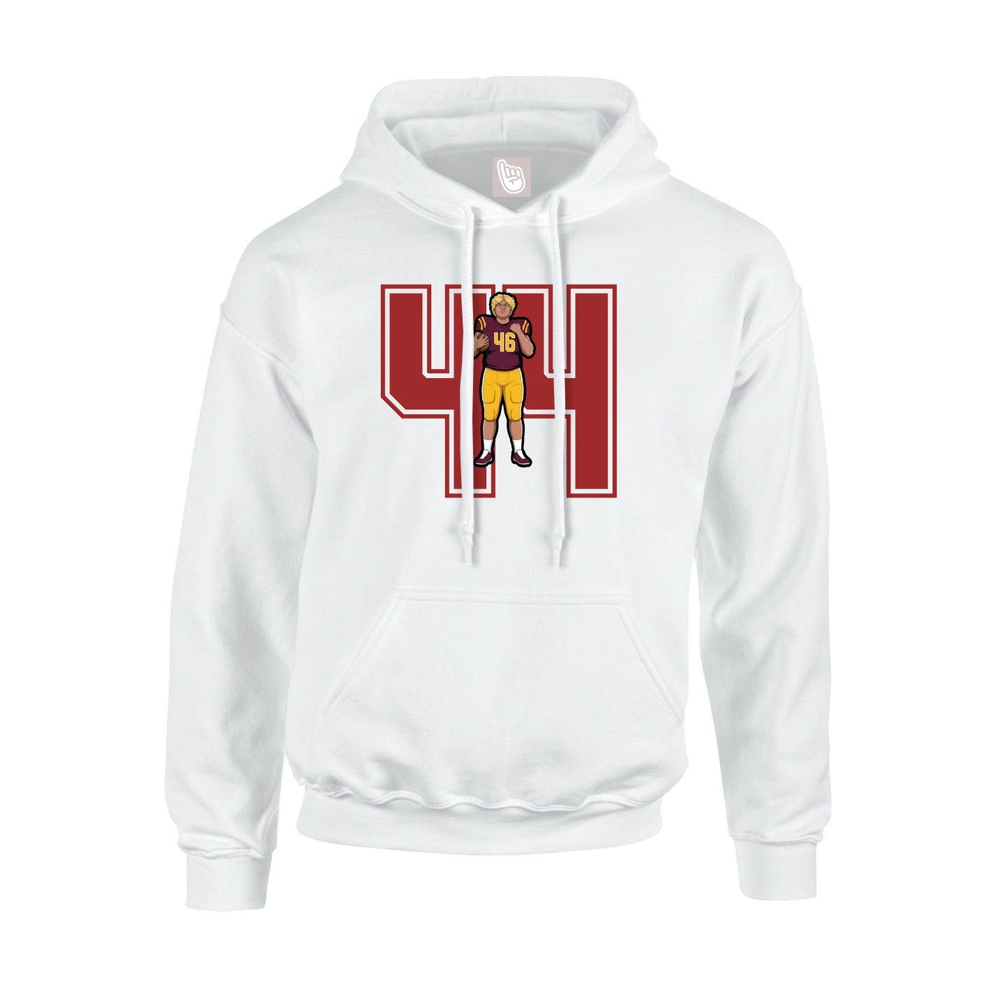 Youth Hoodie — Number in White