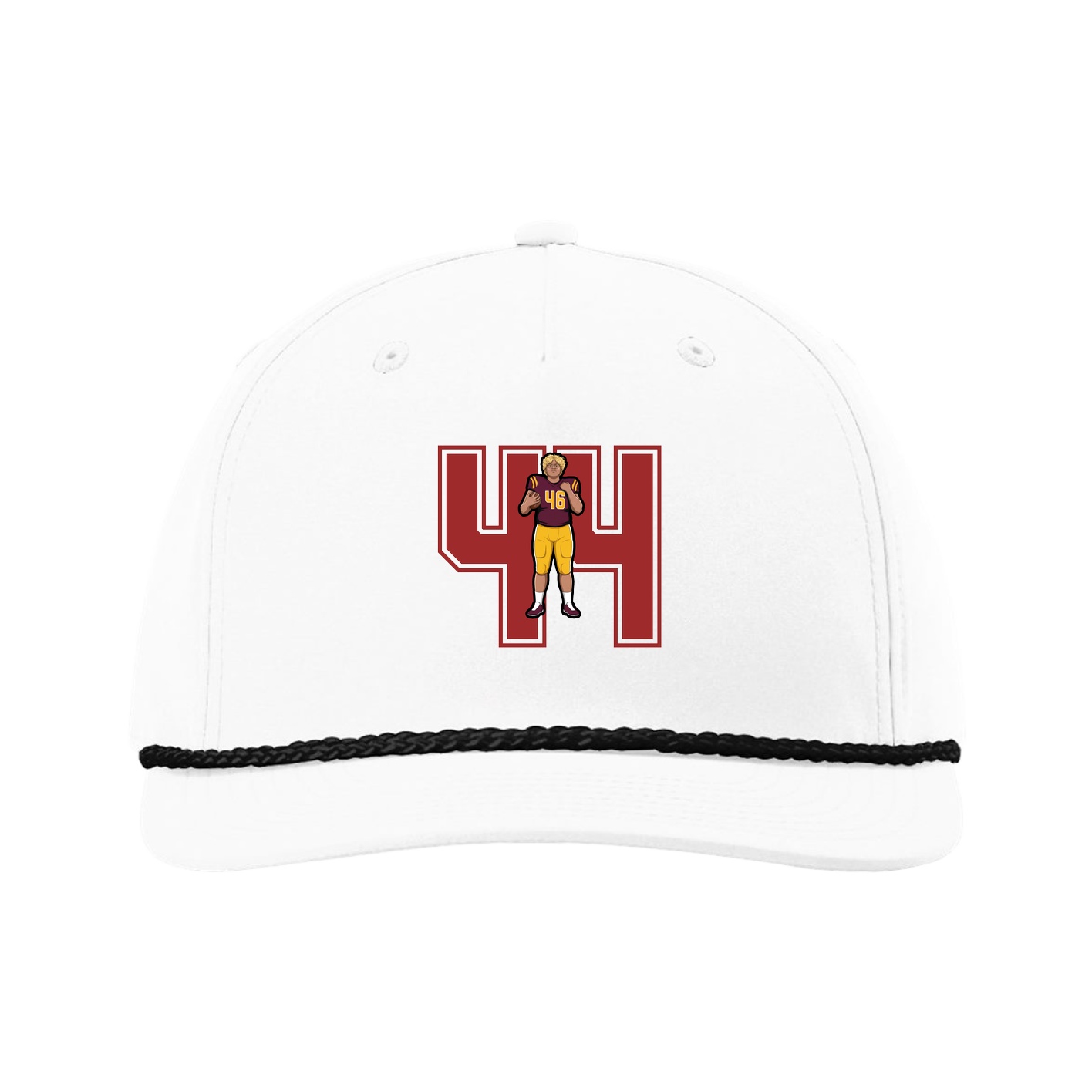 Five-Panel Classic Rope Cap — Number in White